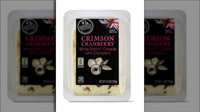 Crimson cranberry white Stilton cheese