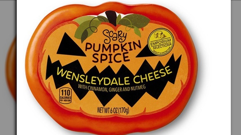 Scary pumpkin spice Wensleydale cheese