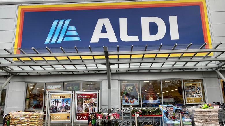 Aldi sign and windows