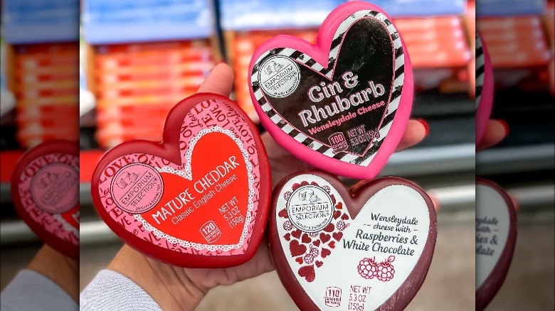 Aldi heart-shaped cheeses