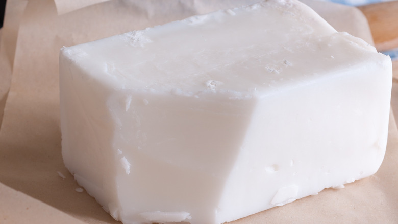 Cube of beef tallow for cooking