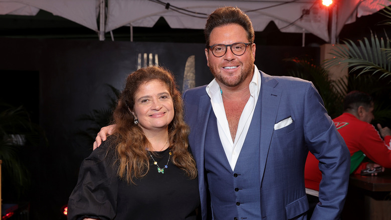 Alex Guarnaschelli and Scott Conant posing