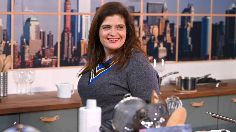 Alex Guarnaschelli smiling in the kitchen 