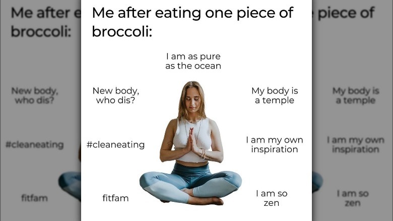 Meme about eating broccoli