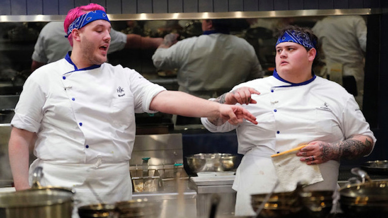 contestants on set of Hell's Kitchen