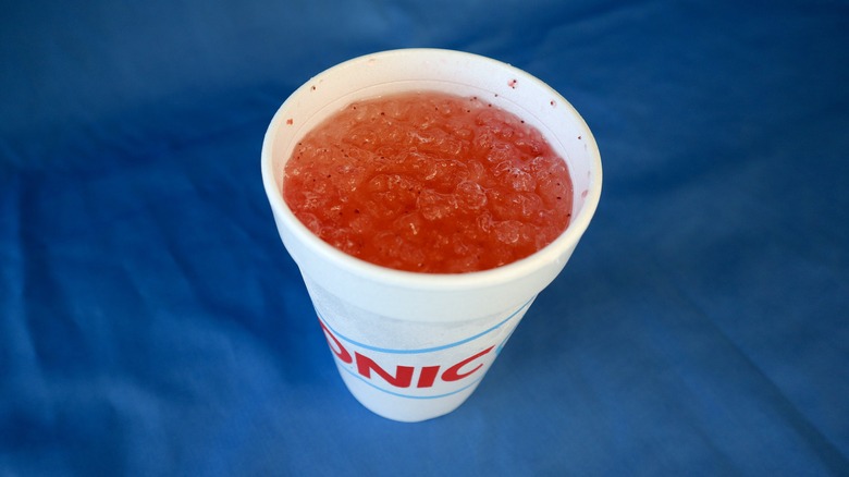 top view red Sonic Paradise Sunset drink