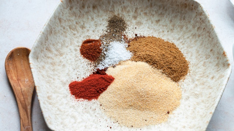 chili seasoning spices in a bowl 