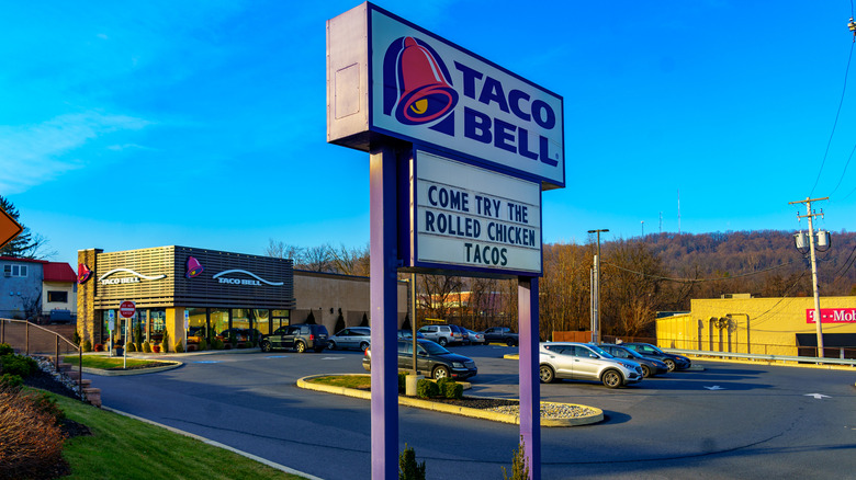 Taco Bell location with marquee sign