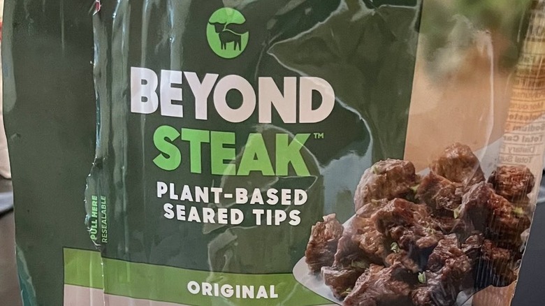 Front label of Beyond steak package