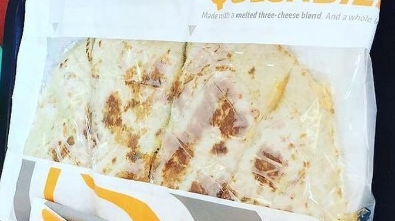 Taco Bell quesadilla in wrapper