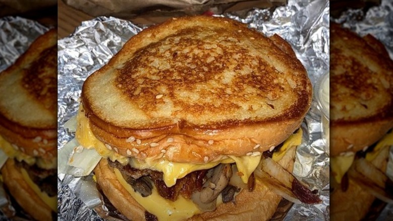 foiled grilled cheese burger patty 