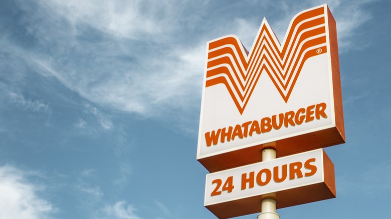 Whataburger sign on blue sky