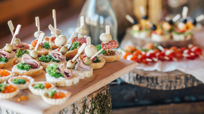 trays of canapes