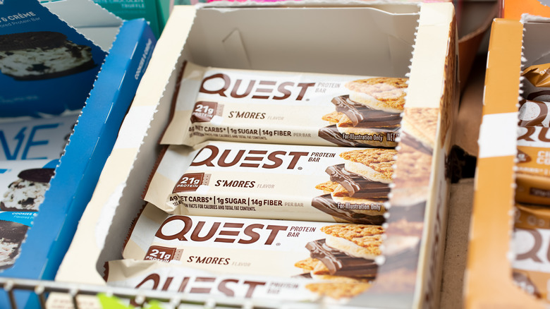 open box of quest nutrition bars