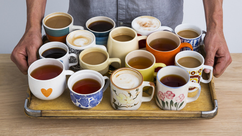 tray of coffee and milk