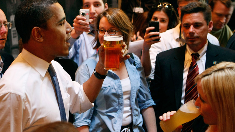 Obama with a beer