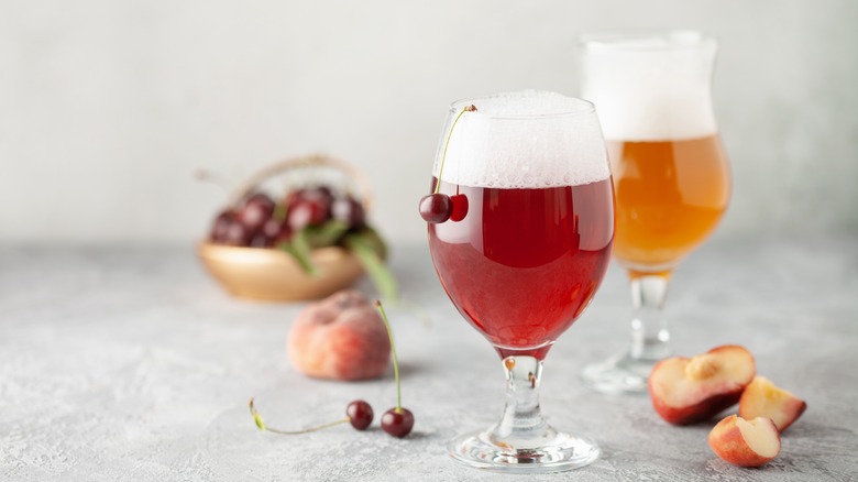 cherry cider in a glass