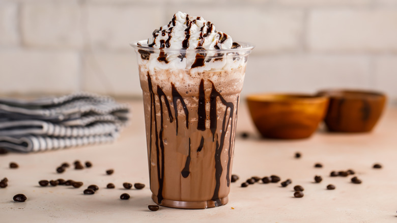 Iced latte with chocolate