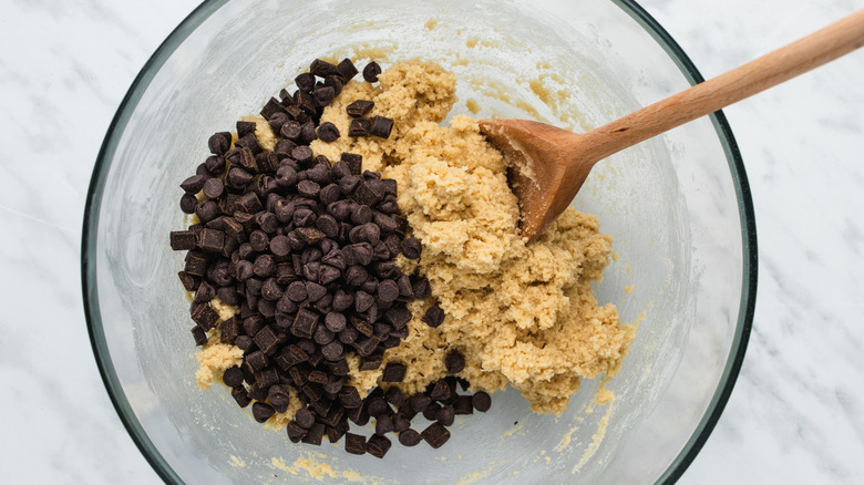 cookie mix in bowl 