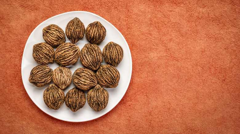 Plate of black walnuts