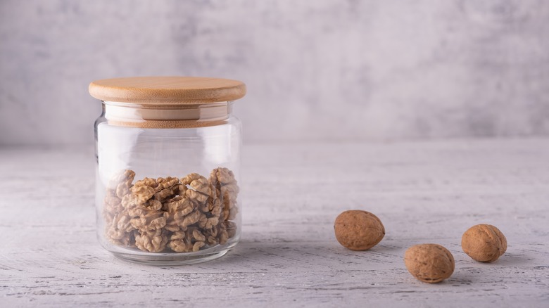 Jar of walnuts