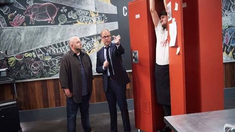 Alton Brown on the set of Cutthroat Kitchen