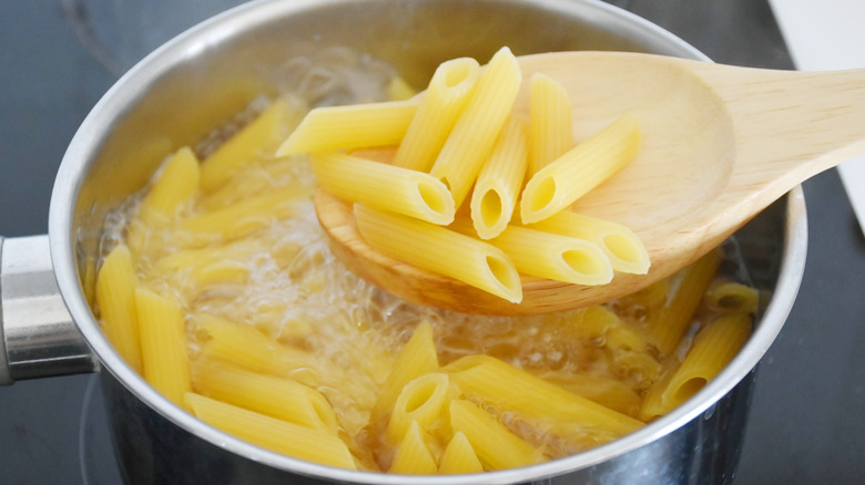 Pasta cooking in water