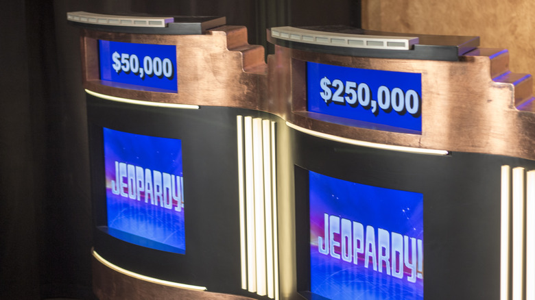 The contestant podiums on "Jeopardy!"