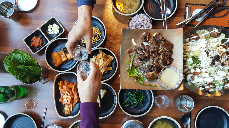 sharing korean food