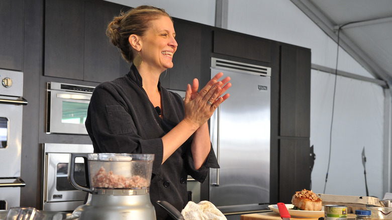 Chef Amanda Freitag cooking demonstration