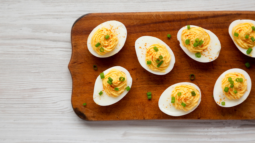 Deviled eggs on board