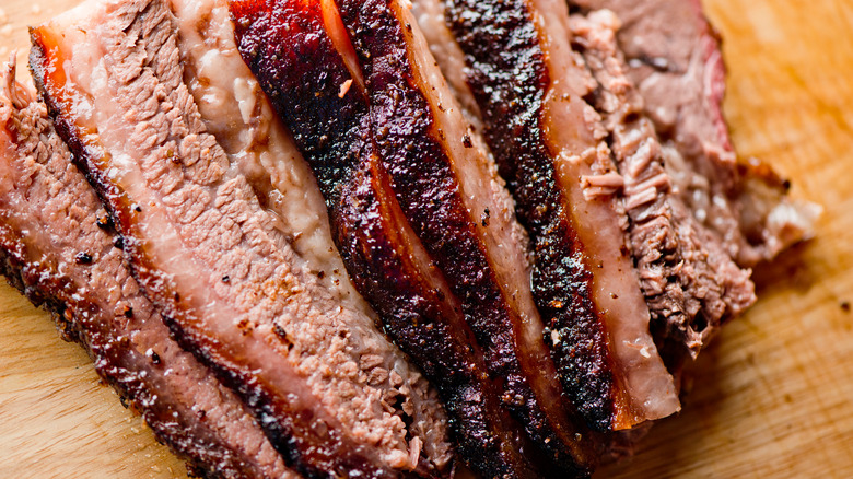 Barbecue brisket, sliced