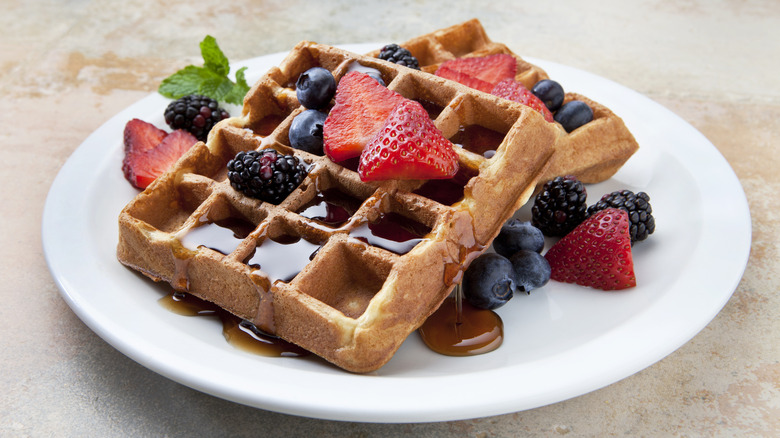 Plate of waffles