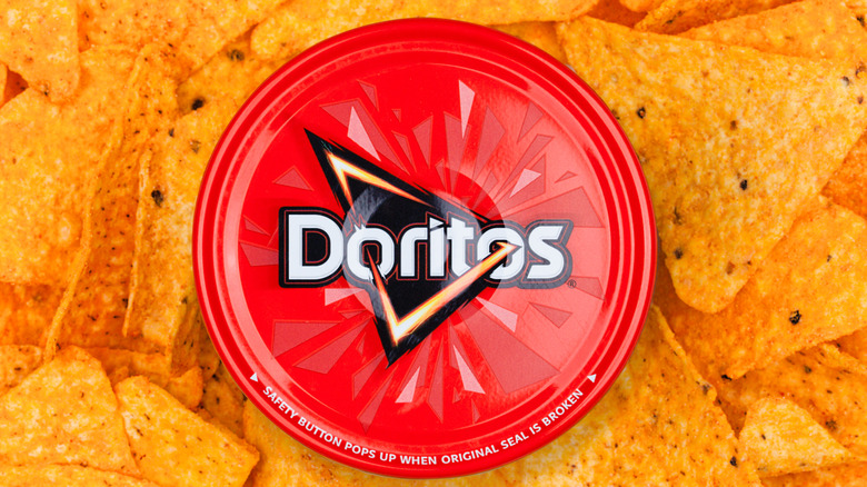 Dorito chips with the Dorito logo