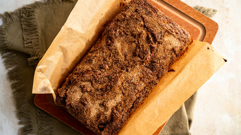 top view cinnamon bread