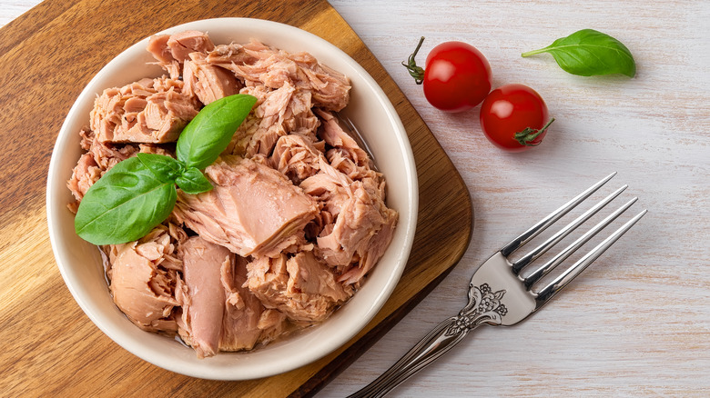 canned tuna in a bowl