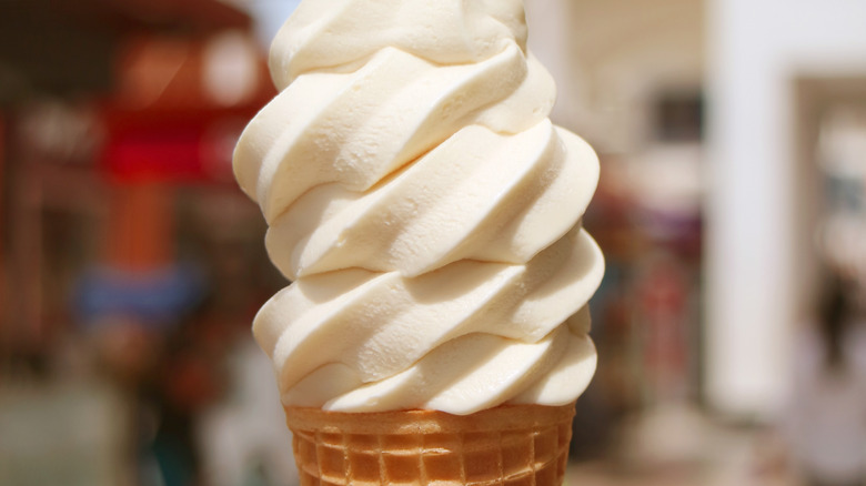 vanilla soft serve ice cream cone