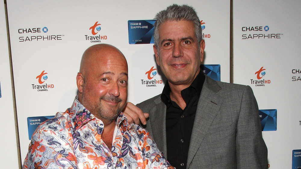 Close friends Andrew Zimmern and Anthony Bourdain