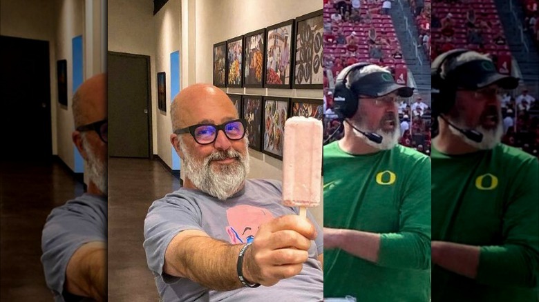 Spilt image of Andrew Zimmern and Joe Moorhead