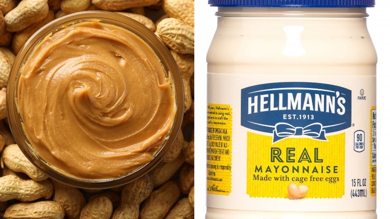 peanut butter and jar of mayo