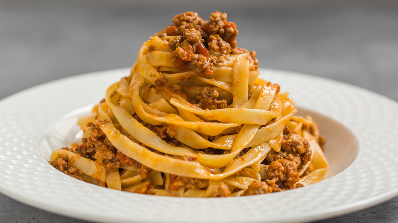 Bowl of pasta bolognese