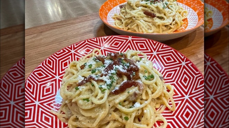 Bowl of spaghetti carbonara