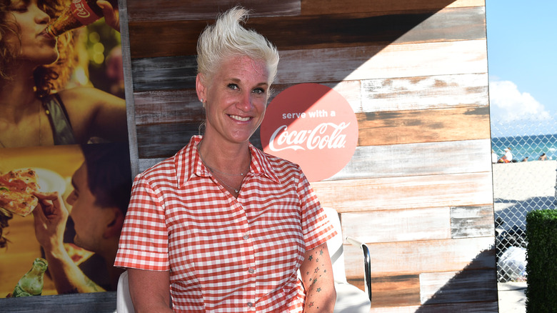 Anne Burrell at a book signing event in Miami, Florida