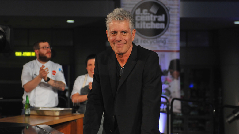 Anthony Bourdain at a speaking event