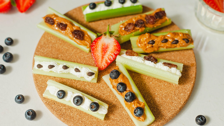 ants on a log on a platter