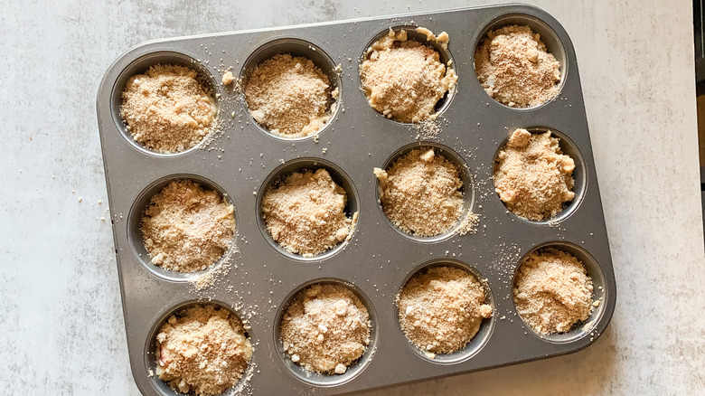 muffin batter in tins