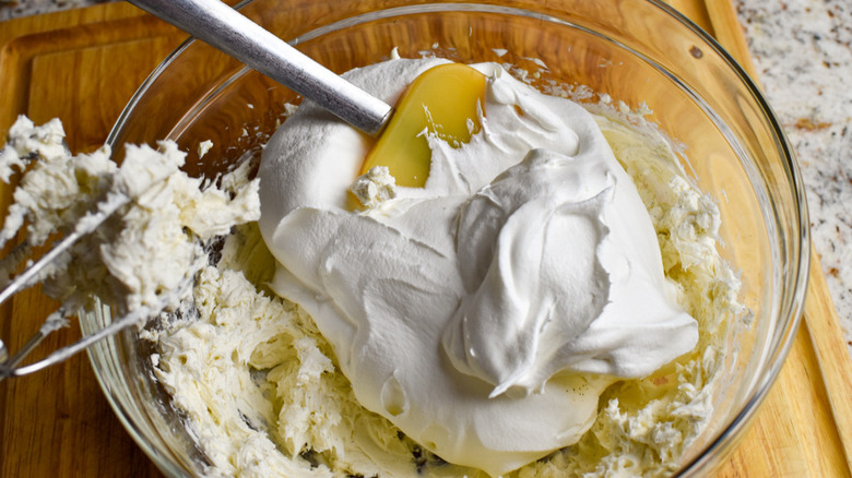 whipped cream in bowl