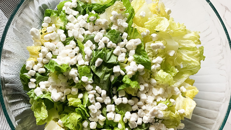 crumbled chevre and romaine 