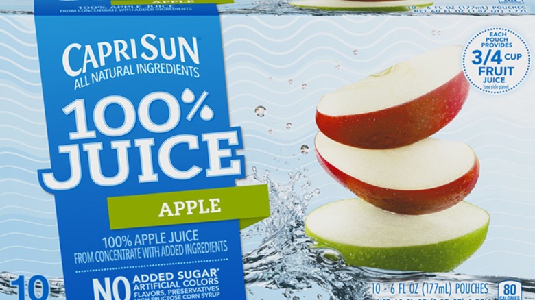 Cartons of apple flavored Capri Sun