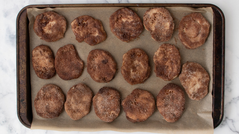 Biscuits coated with sugar and butter